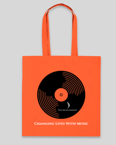 Vinyl Record Orange Tote Bag